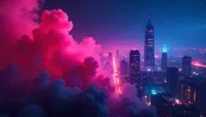 Abstract Smoke in Neon Colors