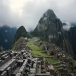 Ancient Temple in Misty Mountains