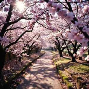 Cherry Blossom River Path