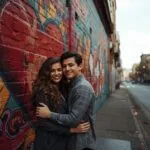 Couple Painting Graffiti Heart Together