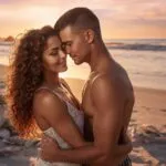 Couple Writing Names in the Sand