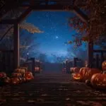 Cozy Autumn Night with Pumpkins