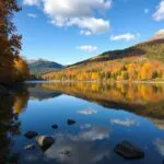 Crystal Clear Lake Reflecting Autumn Colors