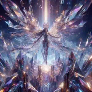 Crystal Valkyrie Descending Into Prism Abyss