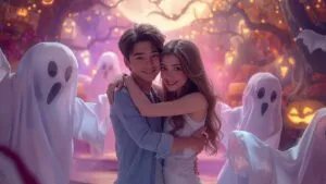 Cute Ghost Couple in Love