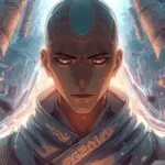 Cyber Monk with Digital Scrolls