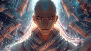 Cyber Monk with Digital Scrolls