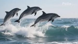 Dolphins Jumping Waves