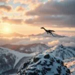 Dragon Over Snowy Mountains