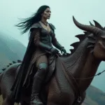 Dragon Rider Over Twilight Peaks