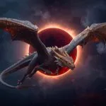 Dragon over Lunar Eclipse