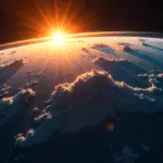 Earth Horizon with Rising Sun