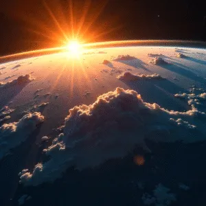 Earth Horizon with Rising Sun