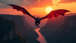 Eclipse Dragon Over Mystic Canyon