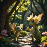Enchanted Garden with Magical Creatures