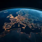 Europe Illuminated from Space