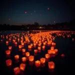 Floating Lantern Festival Over Lake