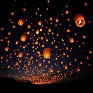 Floating Lanterns in the Sky