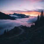 Foggy Mountain Pass at Dawn