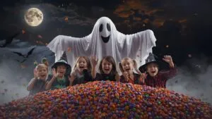 Funny Ghost with Candy Bag