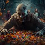 Funny Zombie with Candy