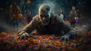 Funny Zombie with Candy