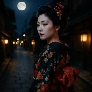 Geisha of the Moonlit Streets