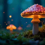 Glowing Mushrooms in Enchanted Forest