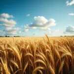 Golden Wheat Fields Under Blue Sky