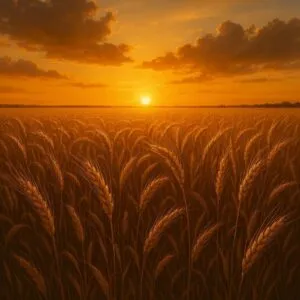 Golden Wheat Fields at Sunset