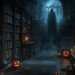 Haunted Library with Floating Books