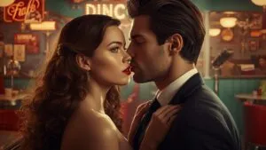 Kiss in the Retro Diner