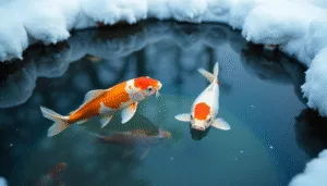 Koi Fish Swimming in a Pond