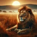 Lion Resting in the Savannah