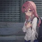 Lonely Girl Waiting at the Train Station