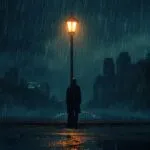 Lonely Street Under Rainy Lights