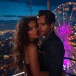 Lovers Holding Hands on Ferris Wheel