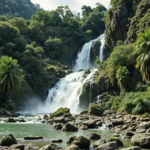 Lush Waterfall Valley