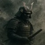 Masked Samurai in a Storm of Ash