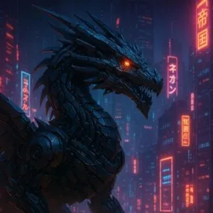 Mechanical Dragon of the Neon Empire