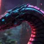 Mechanical Serpent of the Neon Abyss