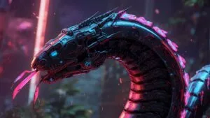 Mechanical Serpent of the Neon Abyss