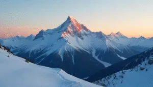 Minimalist Mountains at Sunset