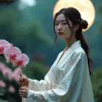 Moon Priestess Among Crystal Orchids