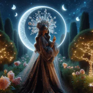 Moon Priestess in Starry Garden