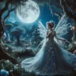Moonlight Fairy Among the Twilight Flowers