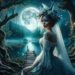 Moonlight Sorceress by the Glimmering Lake