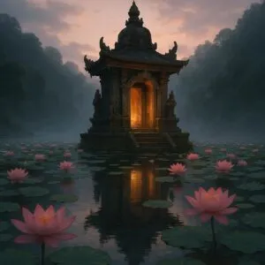 Mystic Shrine in the Lotus Lake
