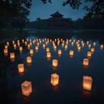 Mystical Lake with Floating Lanterns