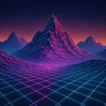 Neon Grid Mountains